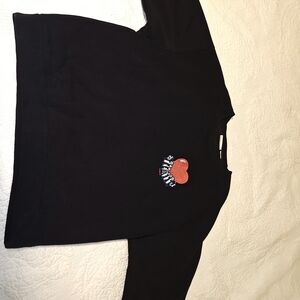 Obey Heart Crewneck, a black crewneck with a red heart graphic featuring